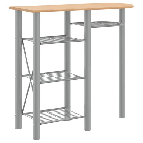Barset 3-delig bewerkt hout en ijzer grijs en bruin