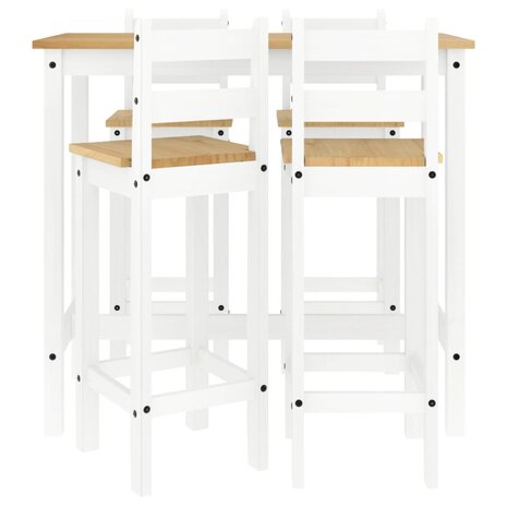5-delige Barset massief grenenhout wit