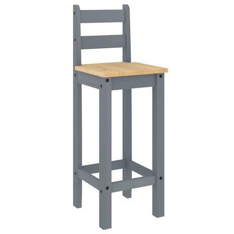 Barstoelen 2 st massief grenenhout grijs