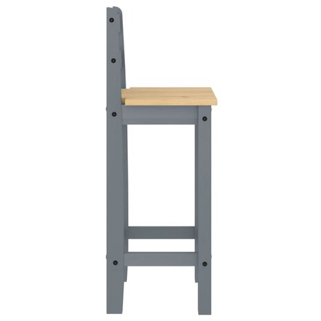 Barstoelen 2 st massief grenenhout grijs