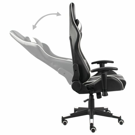 Gamestoel draaibaar PVC wit