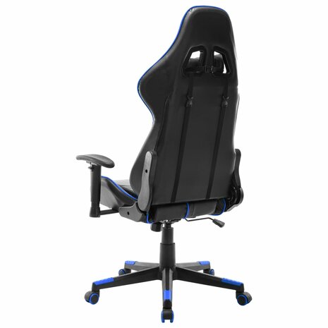 Gamestoel kunstleer zwart en blauw
