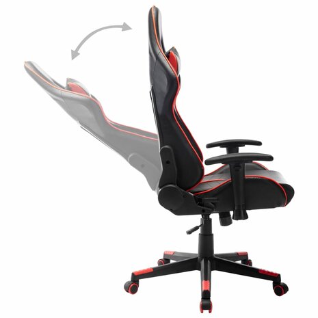 Gamestoel kunstleer zwart en rood
