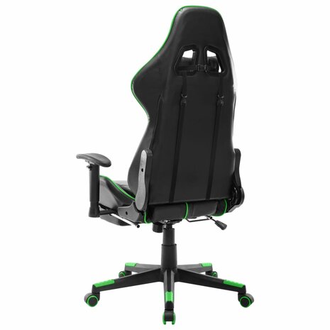 Gamestoel met voetensteun kunstleer zwart en groen