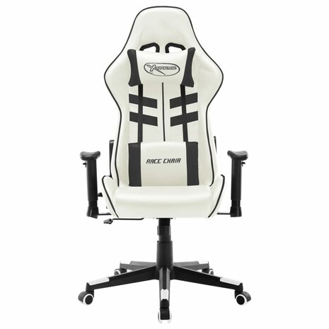 Gamestoel kunstleer wit en zwart