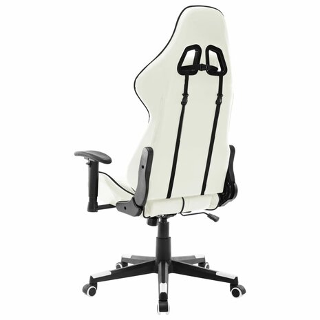 Gamestoel kunstleer wit en zwart