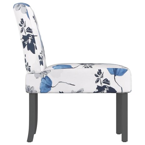 Stoel gebloemd stof blauw