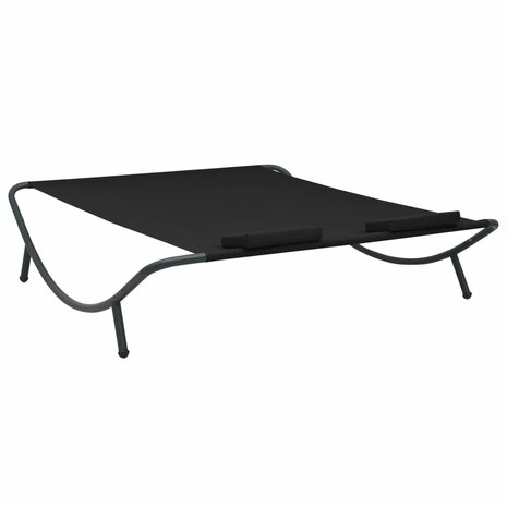 Loungebed stof zwart