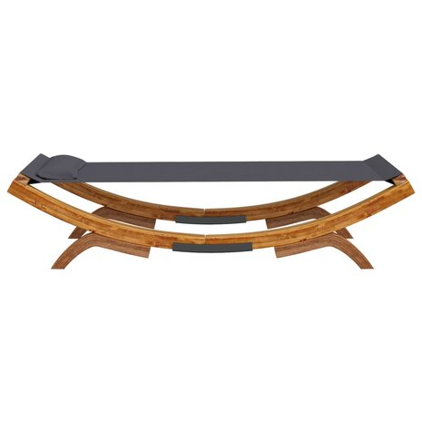 Loungebed 100x188,5x44 cm massief gebogen hout antracietkleurig