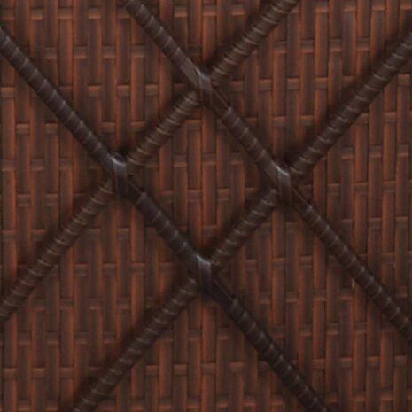 Ligbed met kussens converteerbaar poly rattan bruin