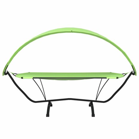Loungebed met luifel staal en oxford stof groen
