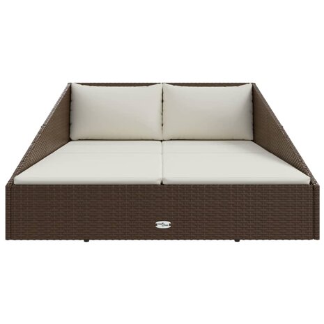 Tuinbed 110x200 cm poly rattan bruin