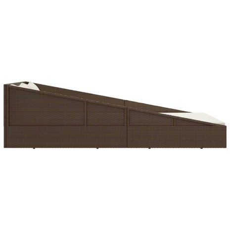 Tuinbed 110x200 cm poly rattan bruin
