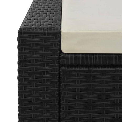 Ligbed tweepersoons poly rattan zwart