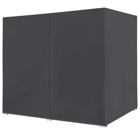 Loungebed met gordijnen poly rattan grijs