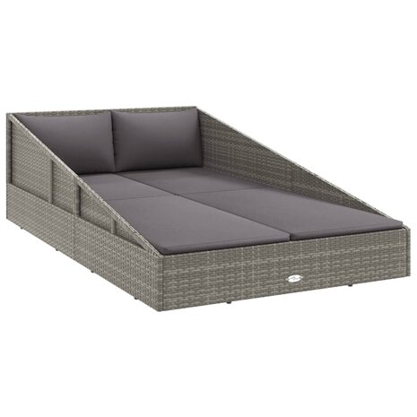 Tuinbed 110x200 cm poly rattan grijs
