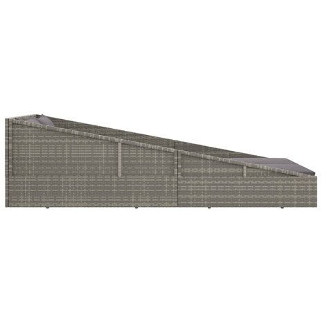 Tuinbed 110x200 cm poly rattan grijs