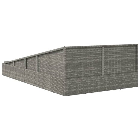 Tuinbed 110x200 cm poly rattan grijs