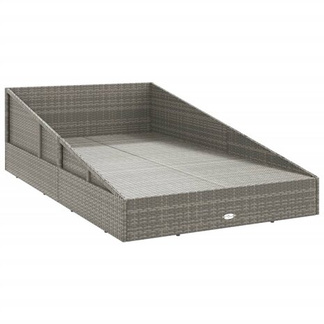 Tuinbed 110x200 cm poly rattan grijs