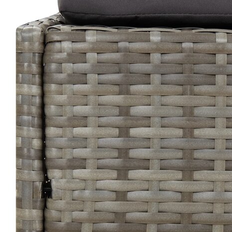 Tuinbed 110x200 cm poly rattan grijs