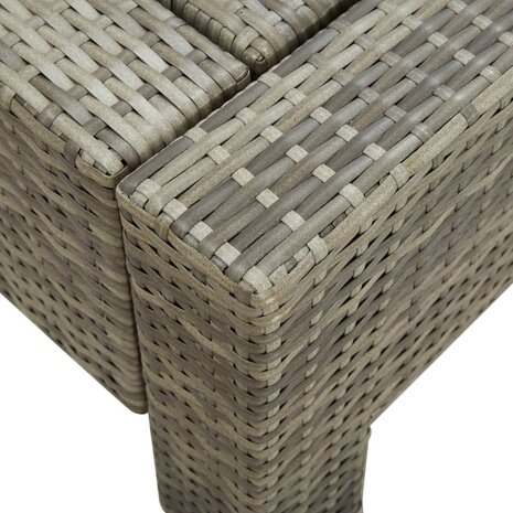 Ligbed met kussen 2-persoons poly rattan grijs