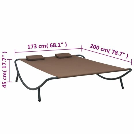 Loungebed stof bruin