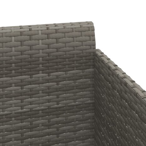 Ligbed met kussens 182x118x63 cm poly rattan grijs