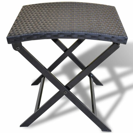 Kruk inklapbaar poly rattan zwart