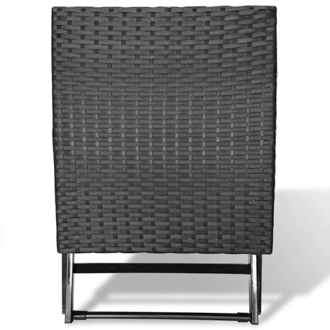 Kruk inklapbaar poly rattan zwart