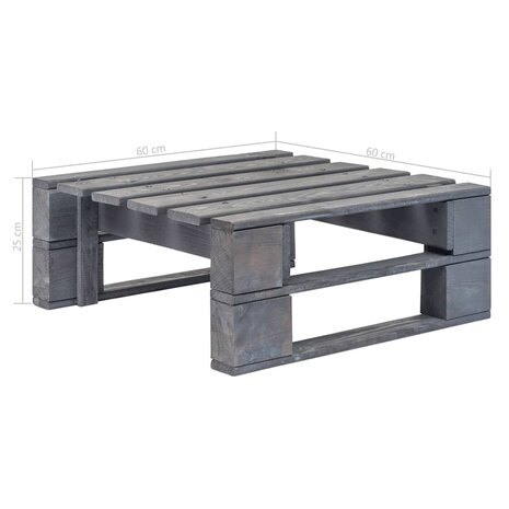 Tuinhocker pallet hout grijs