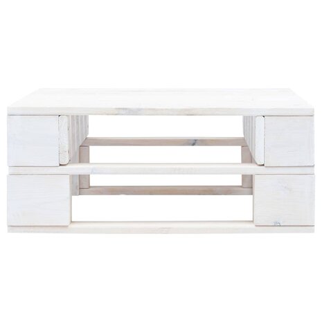 Tuinhocker pallet hout wit