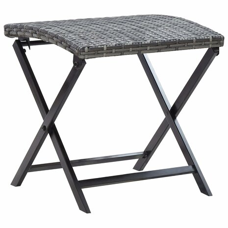 Kruk inklapbaar poly rattan grijs