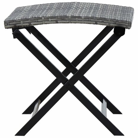 Kruk inklapbaar poly rattan grijs