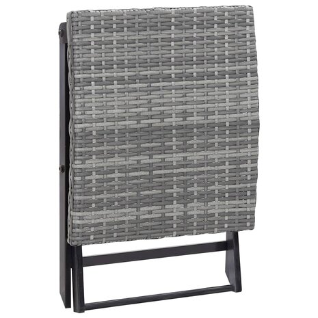 Kruk inklapbaar poly rattan grijs