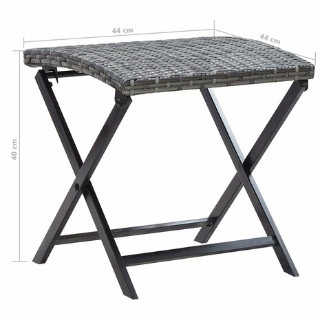 Kruk inklapbaar poly rattan grijs