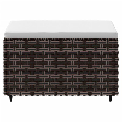 Voetensteun met kussen poly rattan bruin