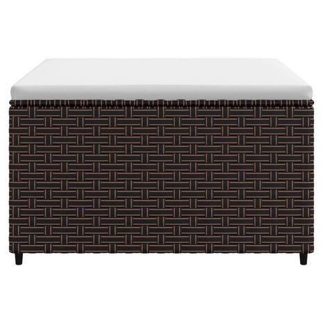 Voetensteun met kussen poly rattan bruin