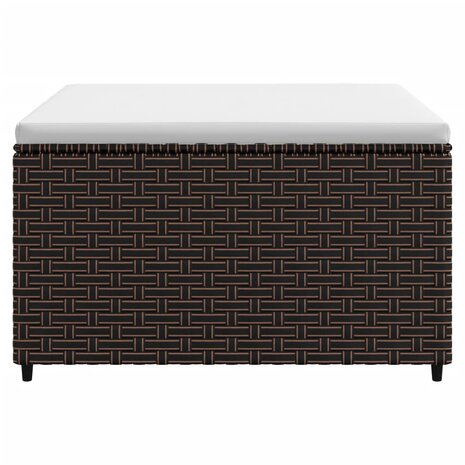 Voetensteunen 2 st met kussens poly rattan bruin