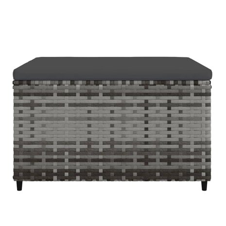 Voetensteunen 2 st met kussens poly rattan grijs