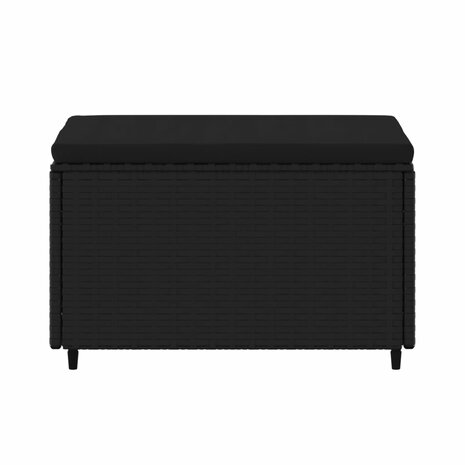 Voetensteunen 2 st met kussens poly rattan zwart