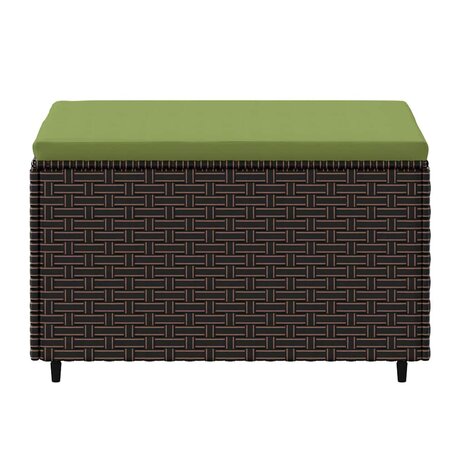 Voetensteun met kussen poly rattan bruin