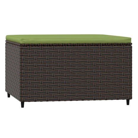 Voetensteun met kussen poly rattan bruin