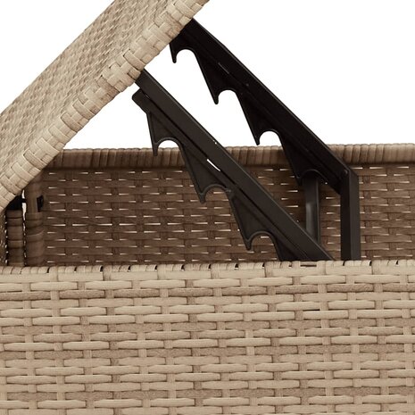 Tuinkruk met kussen 55x55x37 cm poly rattan beige