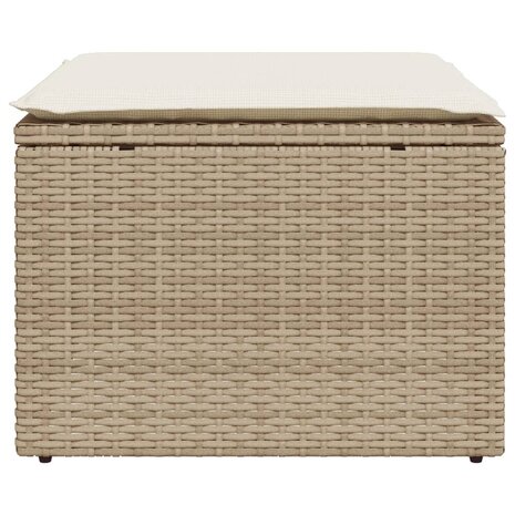 Tuinkruk met kussen 55x55x37 cm poly rattan beige