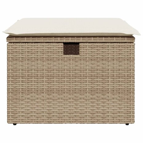 Tuinkruk met kussen 55x55x37 cm poly rattan beige
