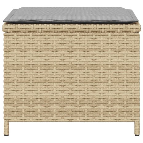Tuinkrukken 4 st met kussens 41x41x36 cm poly rattan beige