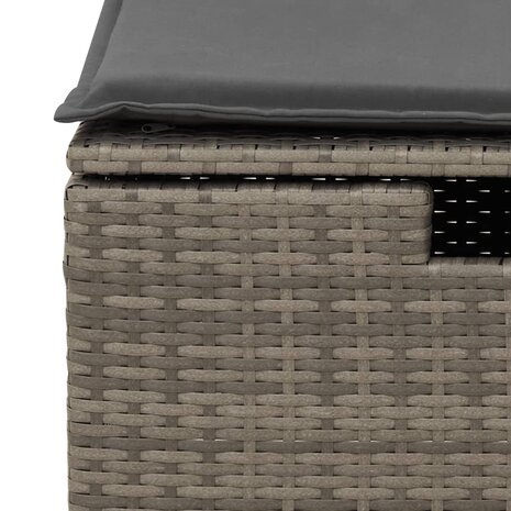 Tuinkruk met kussen 55x55x37 cm poly rattan grijs