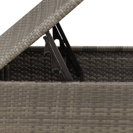 Tuinkruk met kussen 55x55x37 cm poly rattan grijs