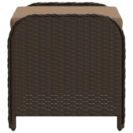 Tuinkruk met kussen 58x46x46 cm poly rattan bruin