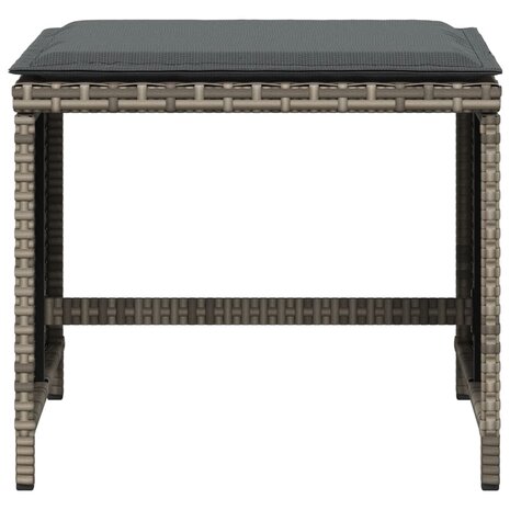 Tuinkrukken 4 st met kussens 41x41x36 cm poly rattan grijs